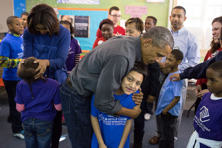 Free hugs! Jan. 19, 2015White House Photo by Pete Souza